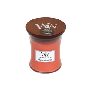 mini tamarind and stone fruit woodwick scented soy candle from funky gifts nz