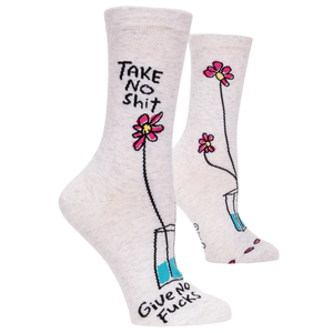 Blue Q Socks – Women's Crew – Take No Sh*t - Funky Gifts NZ