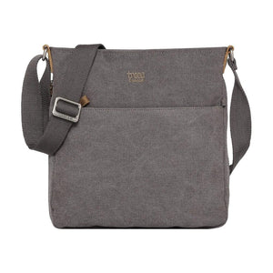 Troop London Classic Canvas Across Body Bag - Charcoal TRP0236 - Funky Gifts NZ