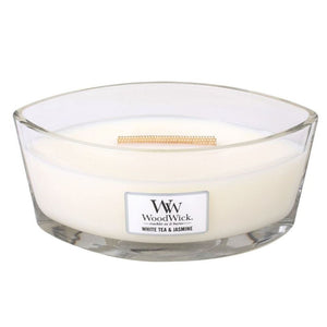 Ellipse WoodWick Scented Soy Candle - White Tea & Jasmine - Funky Gifts NZ