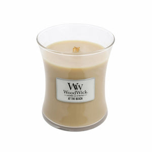 Medium WoodWick Scented Soy Candle - At The Beach - Funky Gifts NZ