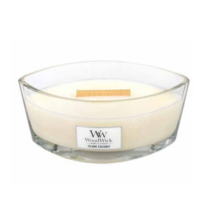 island coconut ellipse woodwick scented soy candle from funky gifts nz