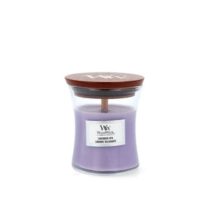 Woodwick Small Candle Lavender Spa from funky gifts nz
