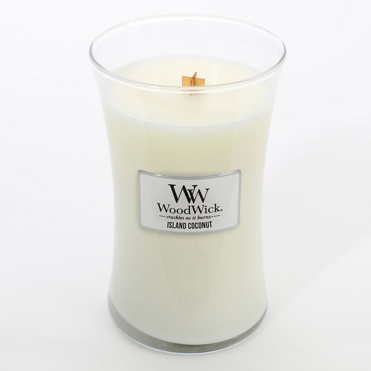 Large WoodWick Scented Soy Candle - Island Coconut